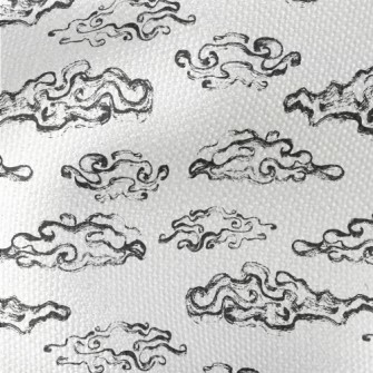 Hand Drawn Ink Clouds Waterproof Canvas