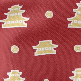Chinese Style Building Sticker Waterproof Canvas