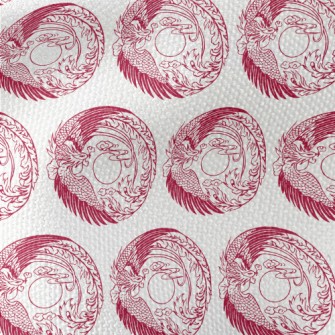 Hand Drawn Chinese Phoenix Waterproof Canvas