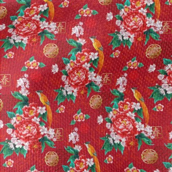 Chinese Festive Flowers And Bi Waterproof Canvas