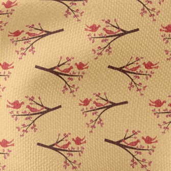 Autumn Birds And Branches Waterproof Canvas