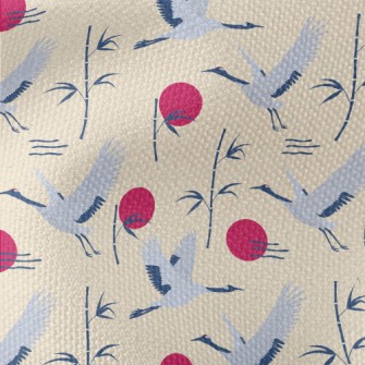 Flying Cranes And Bamboo Waterproof Canvas