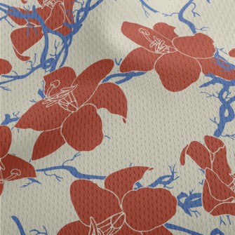 Vintage Tropical Hibiscus Athletic Mesh Flat Back