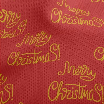 Handwritten Merry Christmas Athletic Mesh Flat Back
