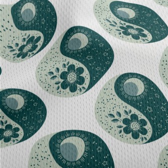 Flower Sun And Moon Yin And Ya Athletic Mesh Flat Back