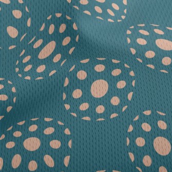 Apricot Polka Dot Decoration Athletic Mesh Flat Back