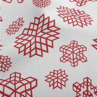 Red Christmas Snowflakes Athletic Mesh Flat Back