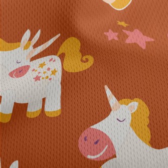 Happy Cartoon Unicorn Athletic Mesh Flat Back