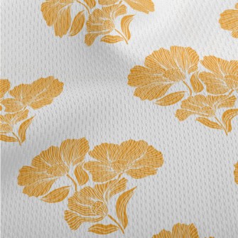 Retro Orange Lotus Athletic Mesh Flat Back