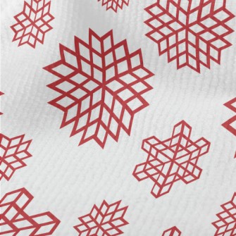 Red Christmas Snowflakes Terry