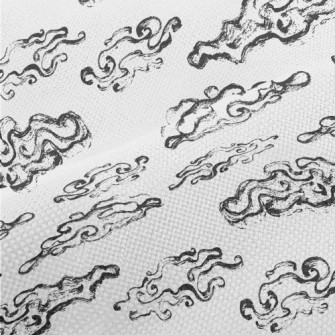 Hand Drawn Ink Clouds Performance Linen