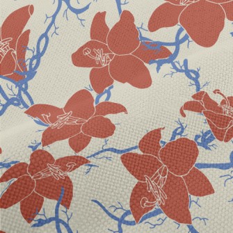 Vintage Tropical Hibiscus Performance Linen