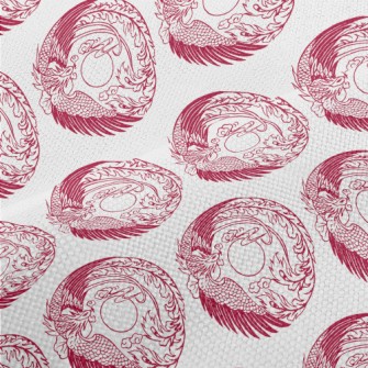 Hand Drawn Chinese Phoenix Performance Linen