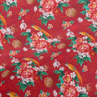 Chinese Festive Flowers And Bi Performance Linen