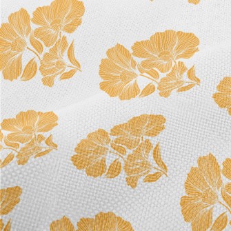 Retro Orange Lotus Performance Linen