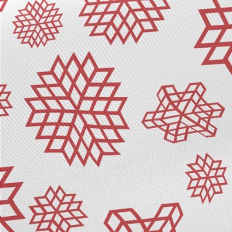 Red Christmas Snowflakes Twill