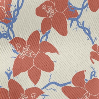 Vintage Tropical Hibiscus Standard Corduroy