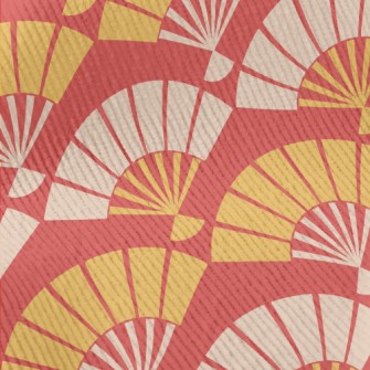 Retro Cartoon Folding Fan Standard Corduroy