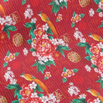 Chinese Festive Flowers And Bi Standard Corduroy