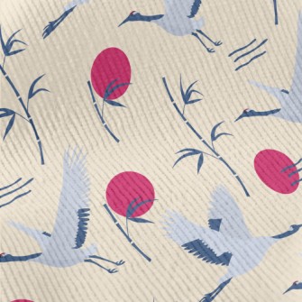 Flying Cranes And Bamboo Standard Corduroy