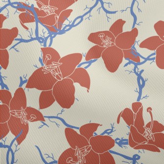 Vintage Tropical Hibiscus Dobby