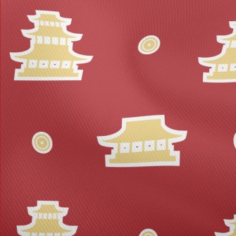 Chinese Style Building Sticker Dobby