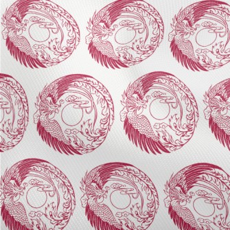 Hand Drawn Chinese Phoenix Dobby