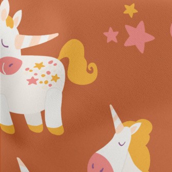 Happy Cartoon Unicorn Stretch Ponte