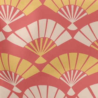 Retro Cartoon Folding Fan Stretch Ponte