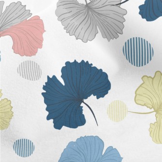 Colorful Hand Drawn Ginkgo Lea Micro Fleece