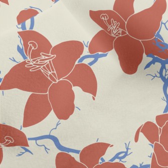 Vintage Tropical Hibiscus Micro Fleece