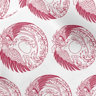 Hand Drawn Chinese Phoenix Micro Fleece