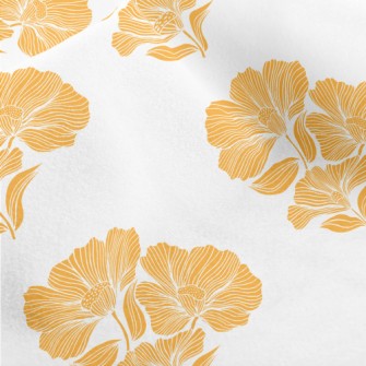 Retro Orange Lotus Micro Fleece