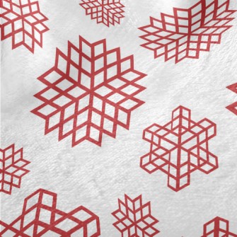 Red Christmas Snowflakes Minky