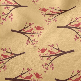 Autumn Birds And Branches Minky