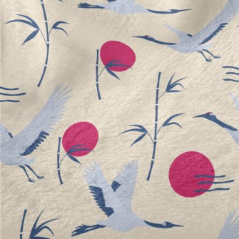 Flying Cranes And Bamboo Minky