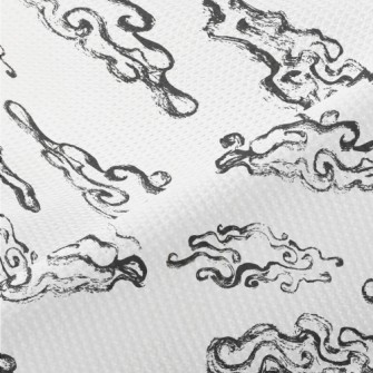 Hand Drawn Ink Clouds Piqué