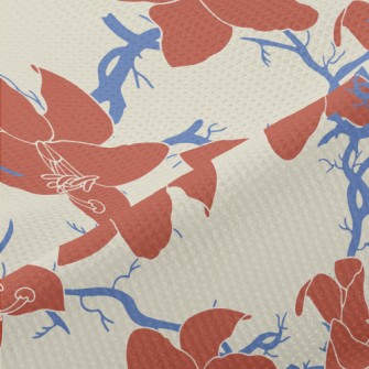 Vintage Tropical Hibiscus Piqué