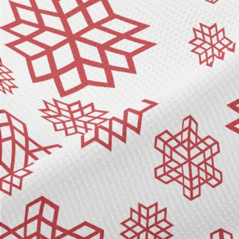 Red Christmas Snowflakes Piqué