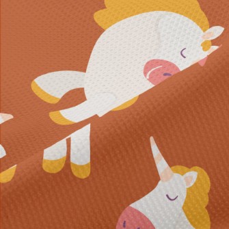 Happy Cartoon Unicorn Piqué