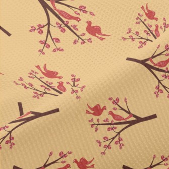 Autumn Birds And Branches Piqué