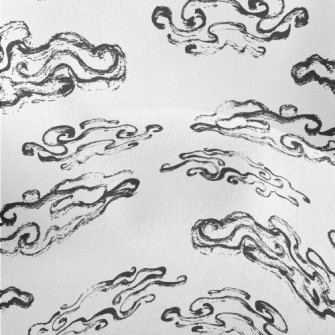 Hand Drawn Ink Clouds Lightweight Performance Linen