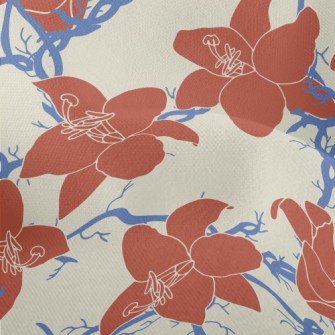 Vintage Tropical Hibiscus Lightweight Performance Linen