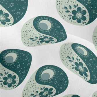 Flower Sun And Moon Yin And Ya Lightweight Performance Linen