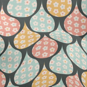 Colorful Water Drop Flowers Lightweight Performance Linen
