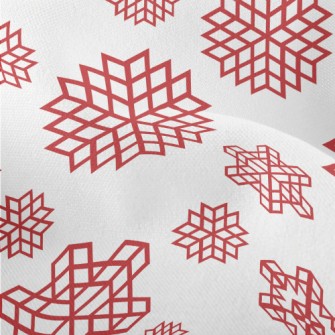 Red Christmas Snowflakes Lightweight Performance Linen