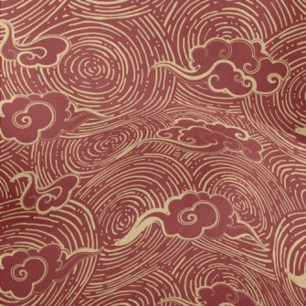 Chinese Clouds And Circles Lightweight Performance Linen