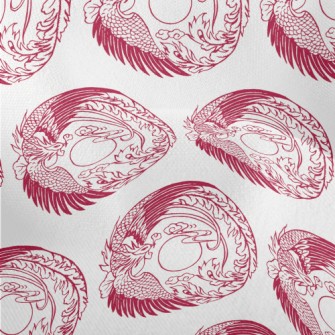 Hand Drawn Chinese Phoenix Lightweight Performance Linen