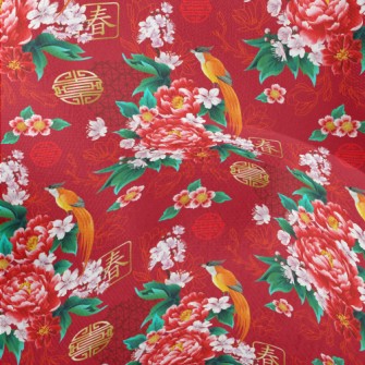 Chinese Festive Flowers And Bi Lightweight Performance Linen