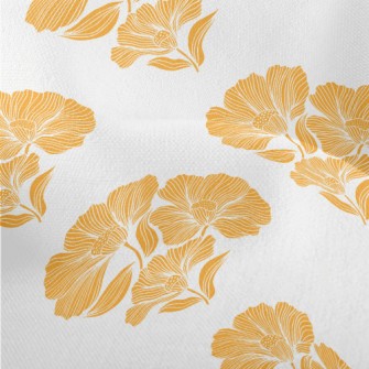 Retro Orange Lotus Lightweight Performance Linen